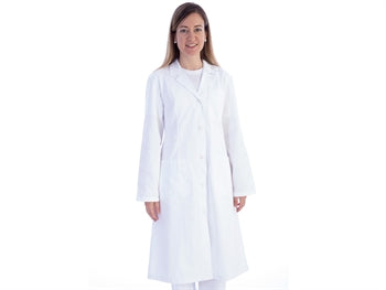 Camice Medico Da Donna In Cotone E Poliestere - 5 Bottoni - Bianco