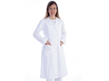Camice Medico Da Donna In Cotone E Poliestere - 5 Bottoni - Bianco