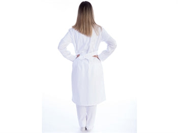 Camice Medico Da Donna In Cotone E Poliestere - 5 Bottoni - Bianco