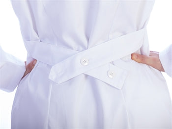 Camice Medico Da Donna In Cotone E Poliestere - 5 Bottoni - Bianco