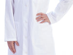 Camice Medico Da Donna In Cotone E Poliestere - 5 Bottoni - Bianco