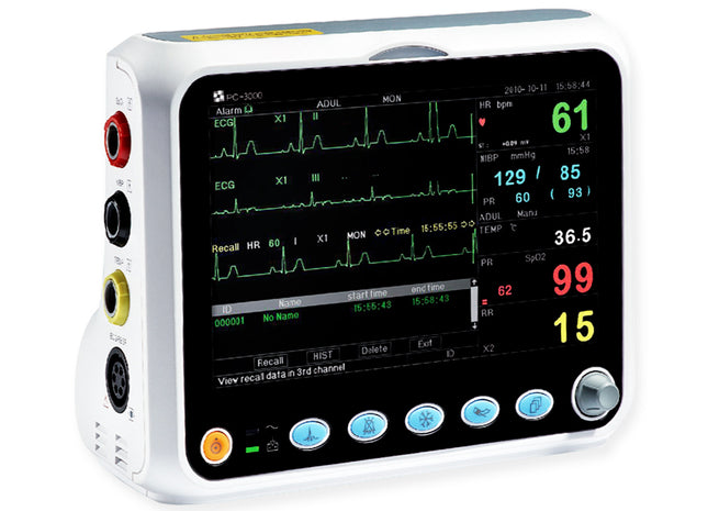Monitor Multiparametrico PC-3000 – ECG, RESP, SpO₂, NIBP, 2-TEMP, PR