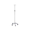 Asta portaflebo in acciaio inox con ruote 4 ganci in acciaio - base cromata