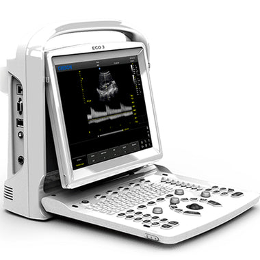 Ecografo Chison ECO3EXP bianco e nero con 2 ingressi sonda e Doppler PW. Portatile, leggero e potente. Display LED 12”, batteria 2,5h, qualità Gima.