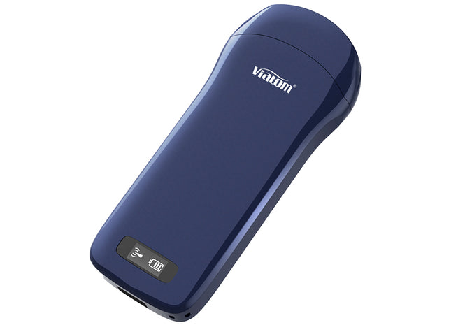 Ecografo wireless Viatom 3in1 con sonde lineare, convessa e cardiaca. Colordoppler compatto per smartphone e tablet iOS/Android. Immagini HD in tempo reale.