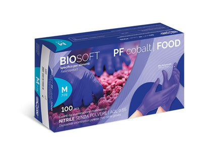 Guanti In Nitrile Monouso Senza Polvere - 3,0 Gr - Biosoft Food Blu Cartone da 10 box - AFT Medical
