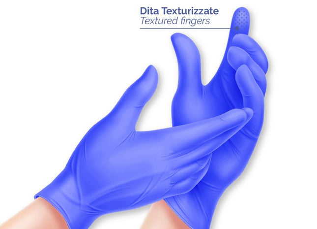 Guanti In Nitrile Monouso Senza Polvere - 3,0 Gr - Biosoft Food Blu Cartone da 10 box - AFT Medical