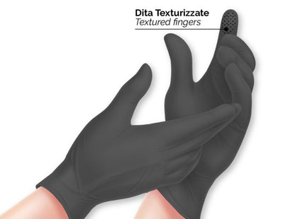 Guanti Monouso In Nitrile - Senza Polvere - Biosoft Food Nero - AFT Medical