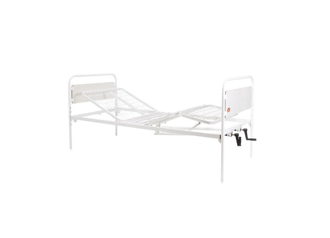 Letto Degenza In Acciaio - 2 Manovelle - Rete Regolabile - Ibisco - AFT Medical