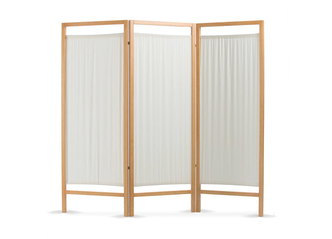 Paravento Medico per Ambulatorio in Legno – 3 Ante in Cotone Ignifugo – Moretti MO765