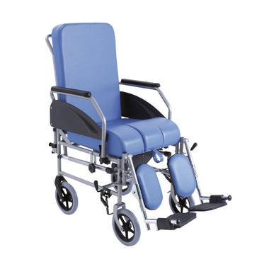 Sedia Comoda Da Transito - 4 Ruote Da 20cm, Schienale Estraibile