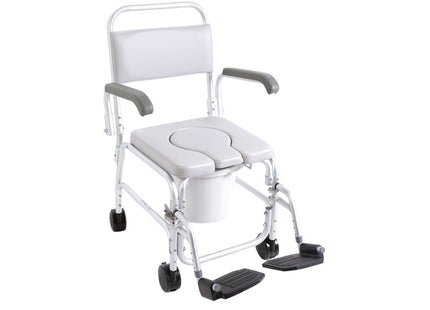 Sedia comoda per WC e doccia su ruote  Imbottitura in PVC termosaldato - AFT Medical