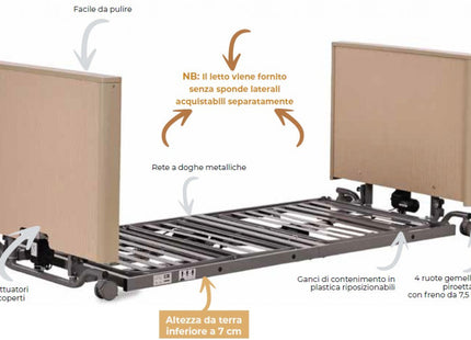 Letto di Degenza in Legno Ultralow – MAGNOLIA