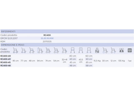 Carrozzina a Telaio Rigido RC400 – Moretti