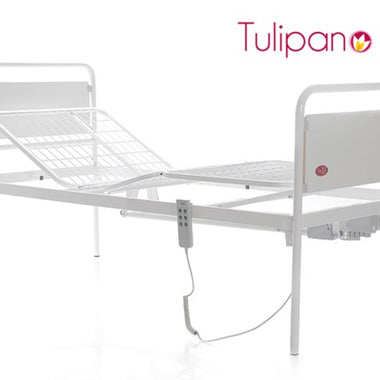 Letto Elettrico Da Degenza A Tre Snodi - Alzatesta E Alzagambe Regolabili - Larghezza 90 Cm - Moretti Mod. Tulipano