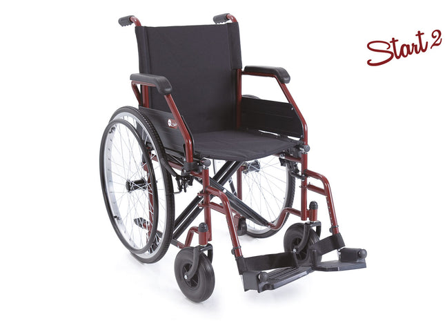 Carrozzina Ad Autospinta Pieghevole - Doppia Crociera - Start 2 Rossa - AFT Medical